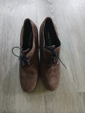 Paola Ferri Brown Suede Oxford Shoes